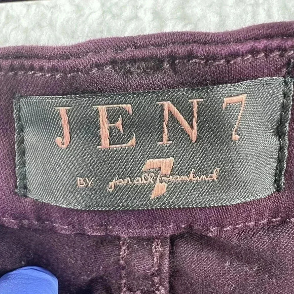 JEN7 by 7 For All Mankind Ankle Skinny Jeans Size 8 Sateen Brushed Purple Hippie - Picture 8 of 16